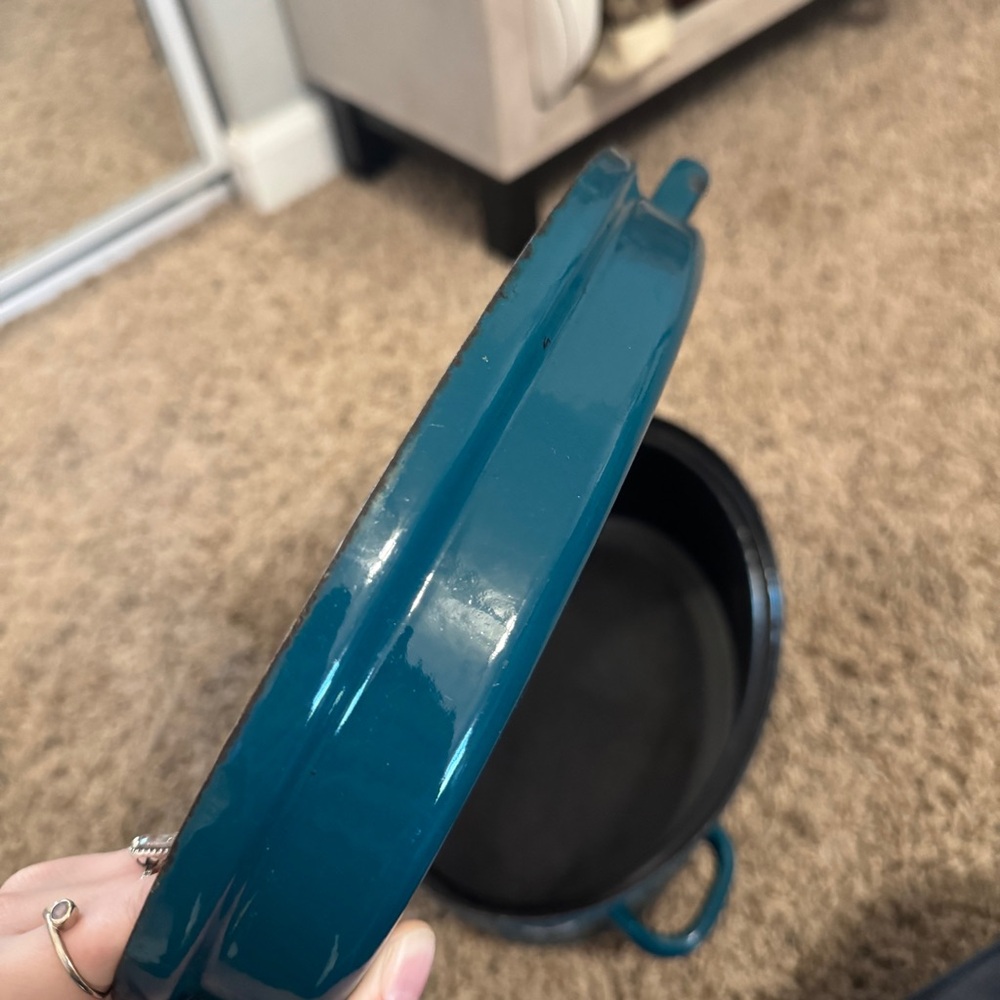 Vintage 70’s Teal Enamel Roasting Pan - Picture 13 of 15